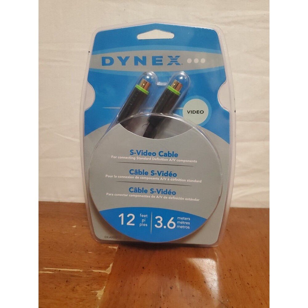 Dynex DX-AV051 12ft S-Video Cable Cord w/ RCA Audio In Original Packaging